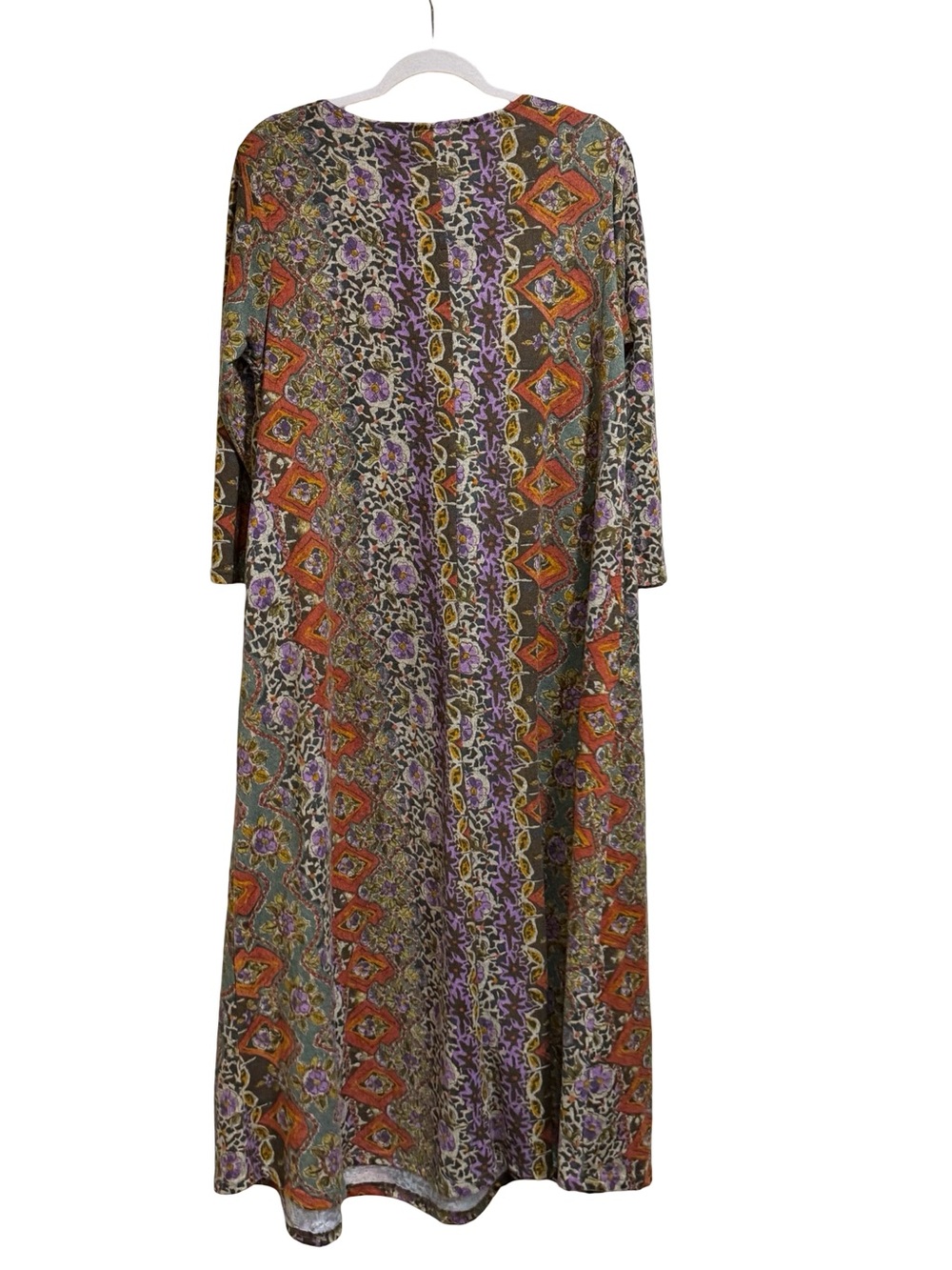 🤎 Natural Life Lottie Knit Maxi Dress Brown Tuscany Border Floral Boho Large - Picture 7 of 12